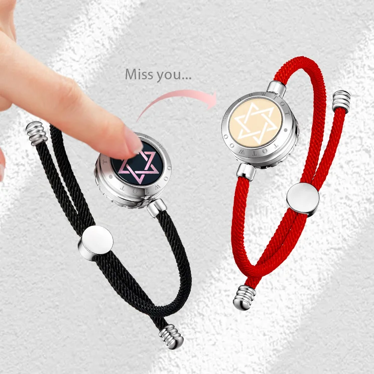 

Long-distance guardian lover smart bracelet couple remote sensing interactive flash bracelet star moon bracelet