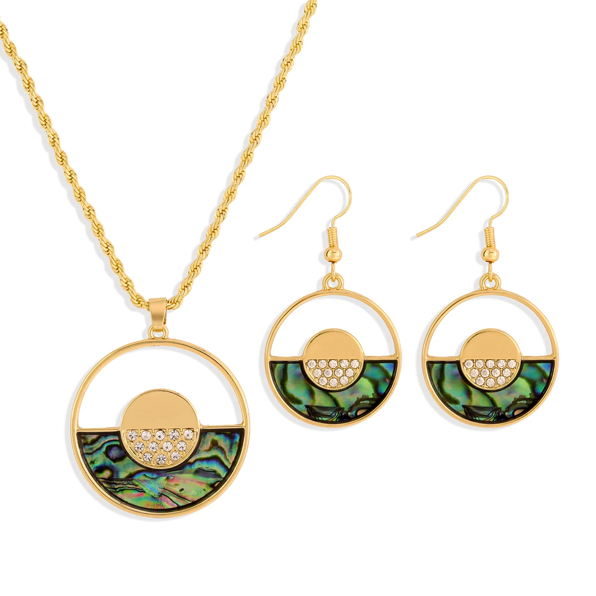 

Hawaiian jewelry horizon wholesale abalone shell necklace set women