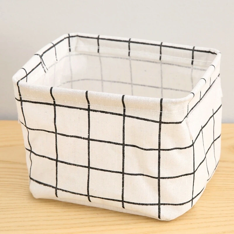 

1MI YTSLB-3-1 Waterproof Canvas Fabric Storage Baskets High Quality Small Size Desktop Sundries Organizer