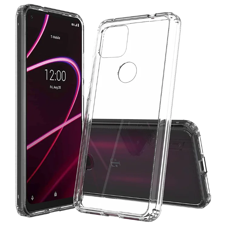 

Transparent TPU Acrylic phone cover for t-mobile 4/4 plus clear shockproof Phone accessory for t mobile revvl 5g, Blue/green/balck/red
