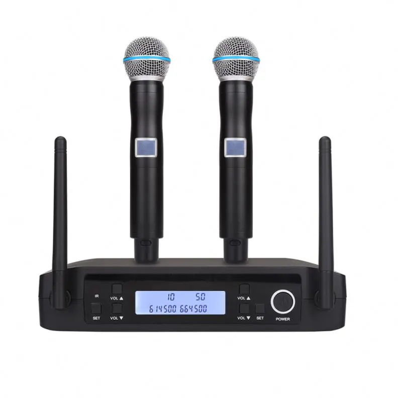 

Hot Sale Professional 2 Channels Vhf Wireless Microphone, Black