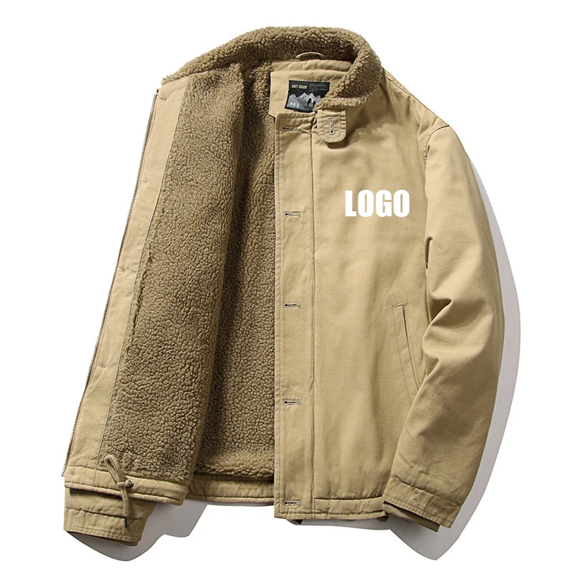 

New Arrival OEM Plus Size Men'S Fleece Custom Work Jackets Men Jackets And Coats 2021 jacket with logo, Picture shows
