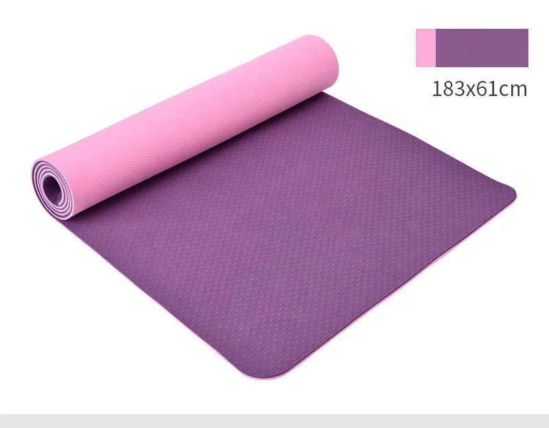 

Double Color Fitness Training Eco Friendly High Density TPE Yoga Mat With Position Lines, Standard color