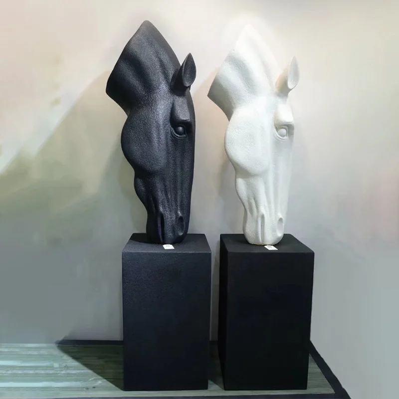 

Animal Horse Head Fiberglass Flower Pots Decoration Home Hotel Garden Planters Indoor Outdoor Plant Pots