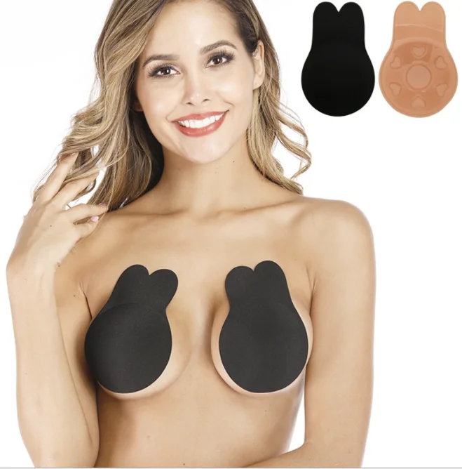 

2021 Invisible Strapless Sticky Bra Rabbit Ear Breast Lift Up Silicone Wireless Backless Bra