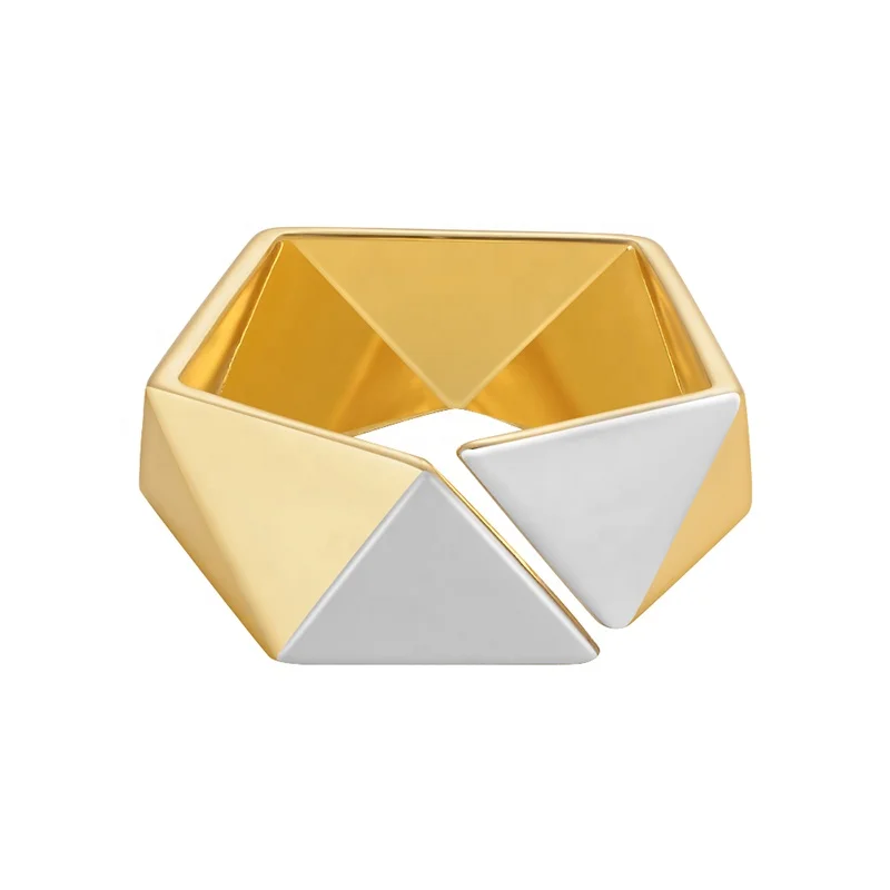 

Original Design 18K Gold Plated Brass Jewelry New In 3D Meteorite Geometric Ring For Women Gift Ring R224168