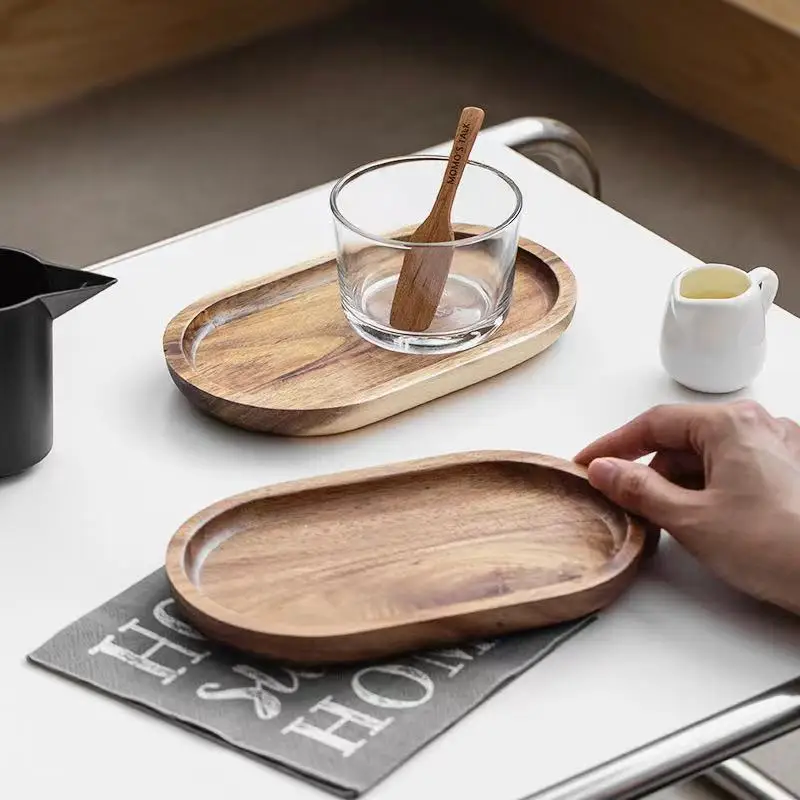 

Acacia wood tray plate for cakes, Natural