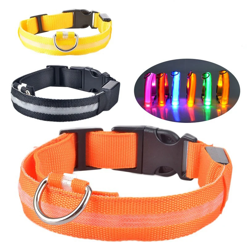 

USB Charging Led Dog Collar Flashing Glowing Light Dog Collars Nylon Adjustable Small Pet Luminous Safety Collar For Dogs Cats, Picture