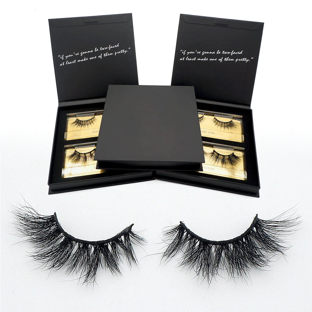 

3D 5D mink magnetic eyelashes wholesale vendor with lashes packaging, Natural black