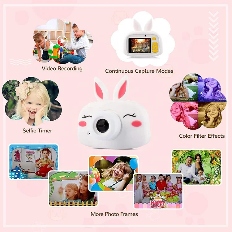 Carton Shockproof Silicone Camera Case WiFi Digital Cam Video Recorder For Kids Toddler