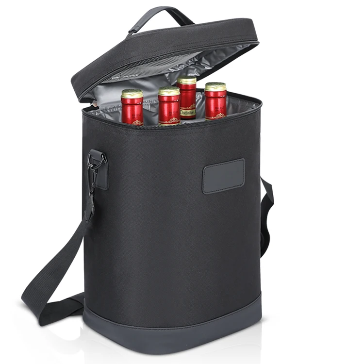 

OEM ODM Beach Travel Picnic Unique Wine Carrier for Wine Lover Gifts Insulated Wine Tote Cooler Bag