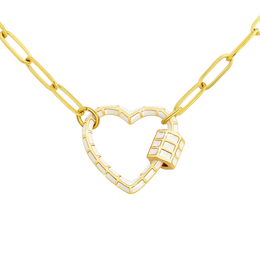 

Aimgal Jewelry- Hip-Punk Heart Pendant Necklace Cuban Chain Choker Female