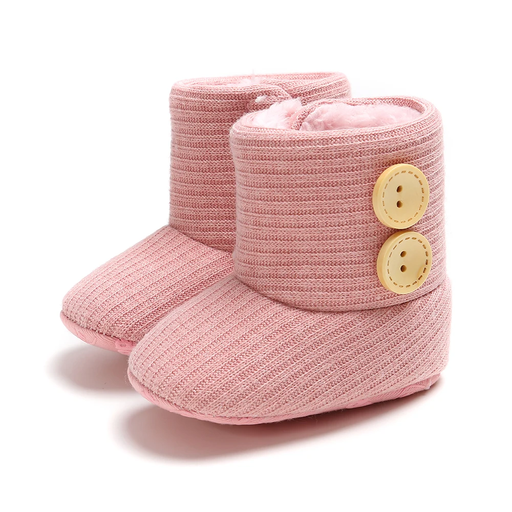 

2019 New knitting wool 0-18 months winter warm Soft sole snow baby boots, 5 colors