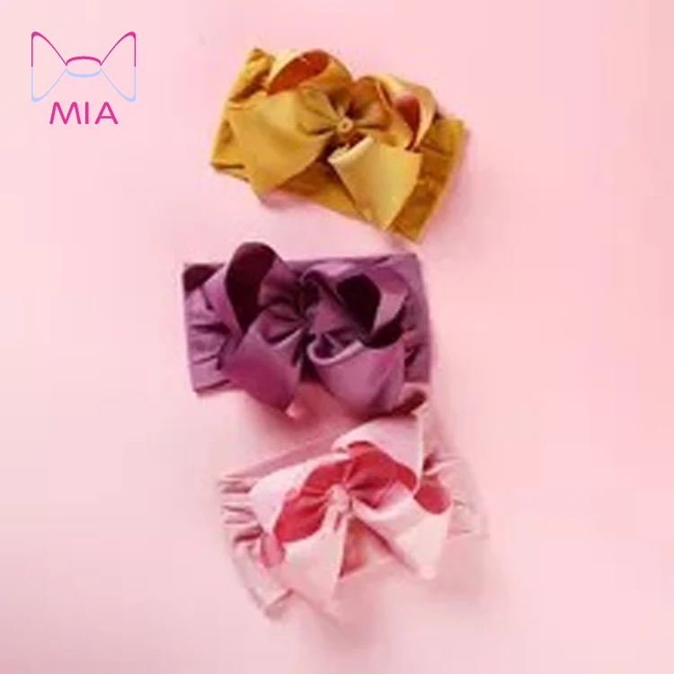 

free shipping large size ribbon bow hair band DIY nylon baby hairband, Picture/custom