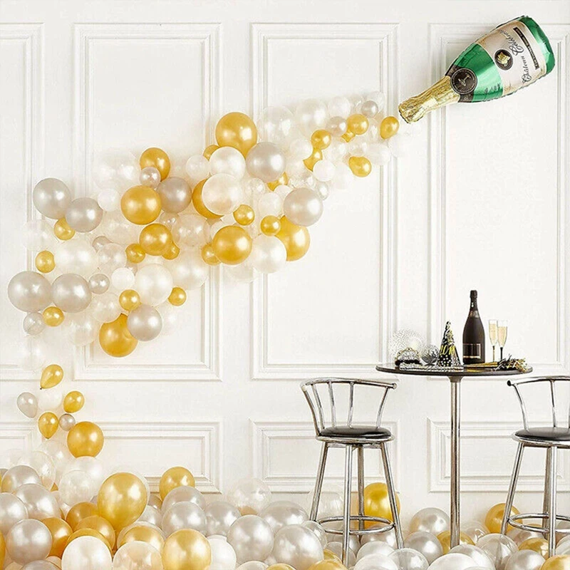 

Free shipping Champagne Bottle Aluminum Film Balloon Set Wedding Party Cocktail Party Decoration Balloon Large Wine Bottle Glass, The same as ours or customized