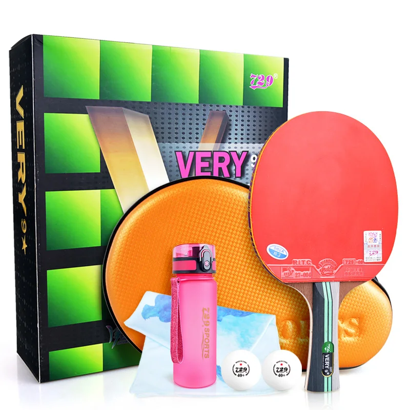 

Friendship 729 table tennis racket starry v-9 professional students pen-hold and horizontal shot PingPong Racket, Red+black