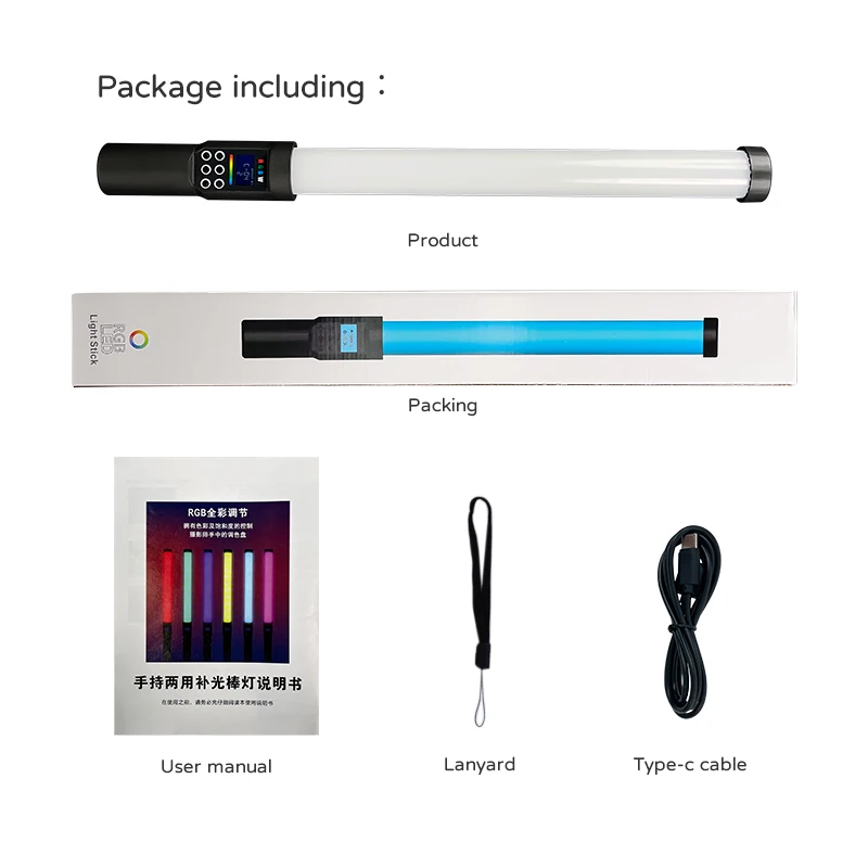 

Tik tok Vlogging Handheld fill light stick rechargeable for Video shooting Photographic Lighting RGB Tube light