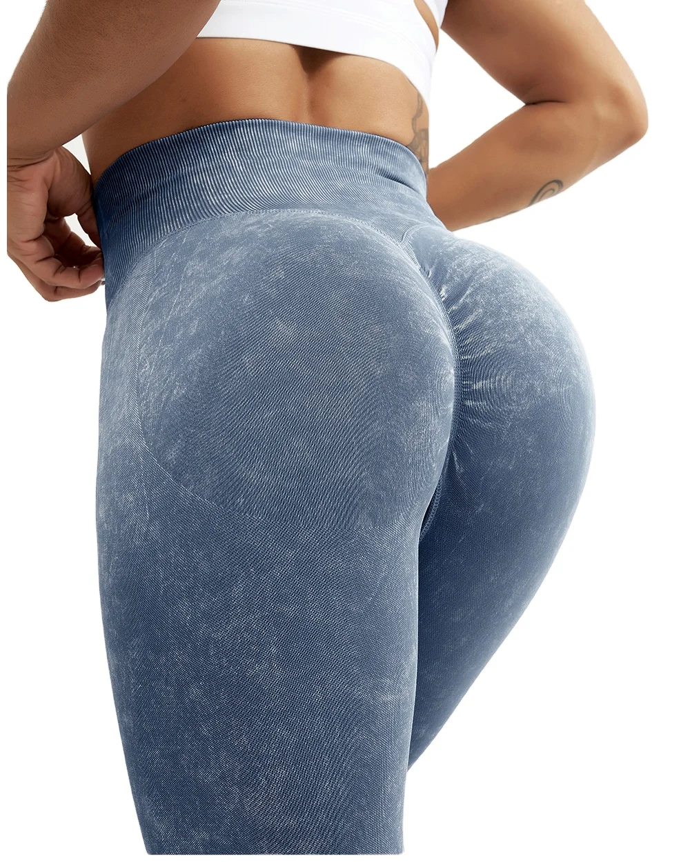 

Hot Selling Custom Logo Wholesale Gym Fitness Sport Wear Tie Dye Women Pants Women Seamless Scrunch Butt Leggings, 7 colors