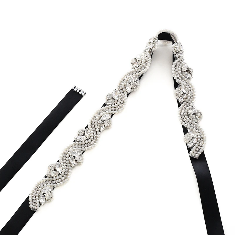

Best selling custom creative design high quality wedding dress belt crystal rhinestone applique trim decoration