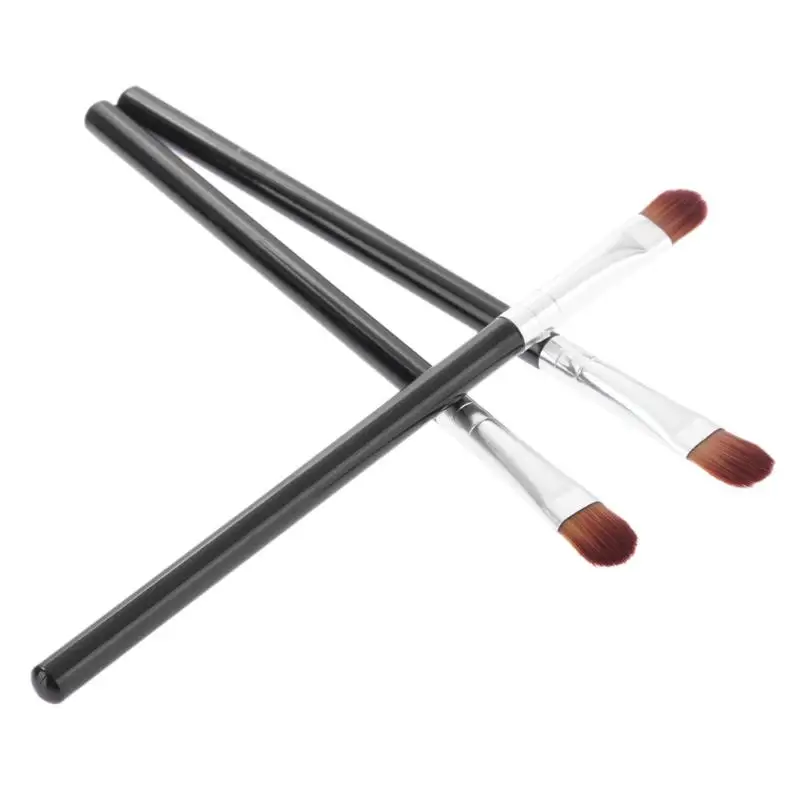 

Wholesale Eyeshadow Brush OEM High Quality Synthetic Fiber Wood Handle Lip Makeup Single Brush, Black