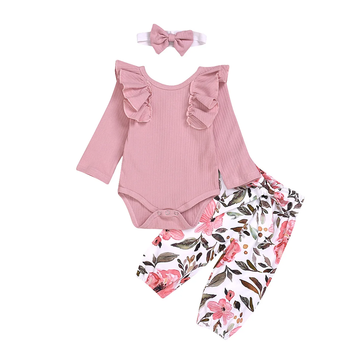 

Wholesale Toddler kids clothing floral bloomers outfit baby rompers cheap outfits baby clothes set newborn