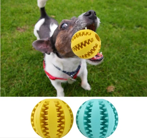 
Dog Pet Feeder Chew Tooth Cleaning Ball Exercise Game IQ Training Ball Resistant Toy Ball for Pet 