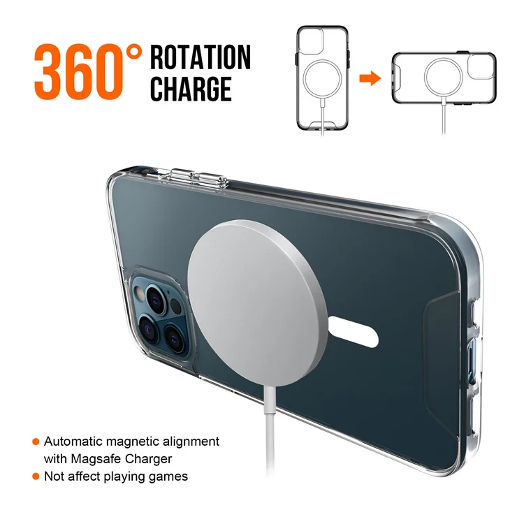 

Custom logo anti fall back cover tpu pc magnet magnetic phone cover case for iPhone 12 pro max