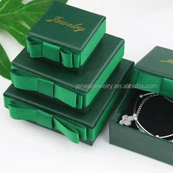 

High quality jewelry boxes with ribbon with different color and different sizes custom high end jewelry box