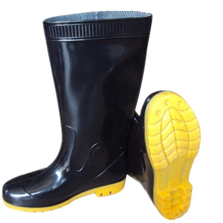 

Footwear Oem Unique Design Unisex Rubber Rain Boots, Black/brown