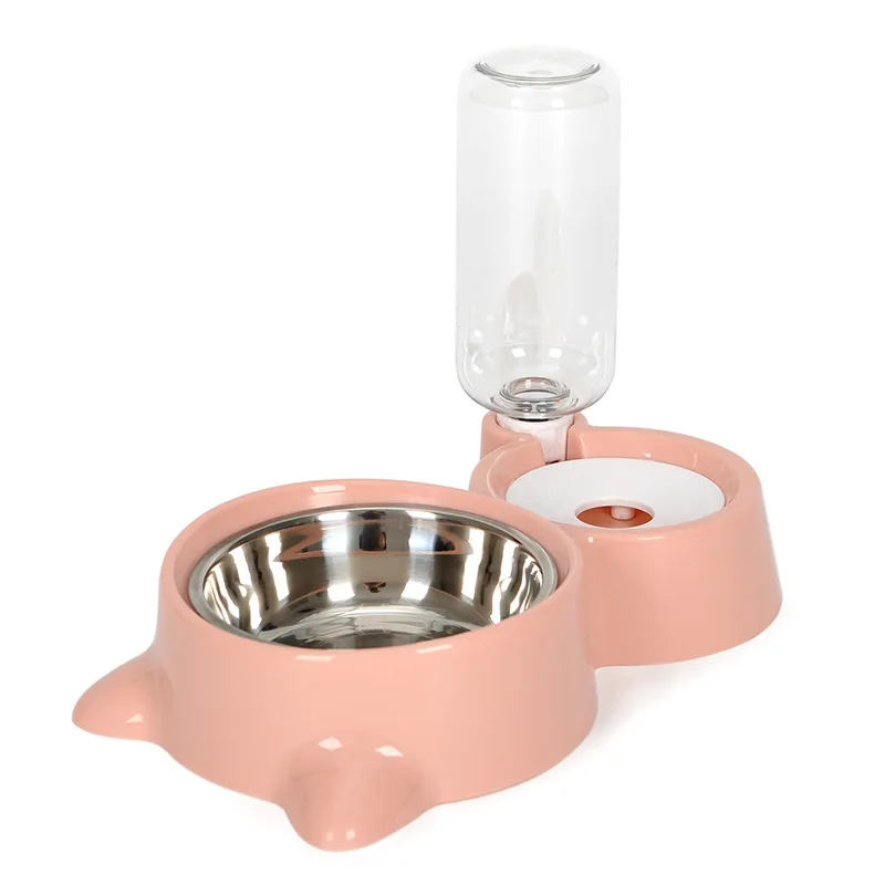 

Wholesale Cheap Pet Supplies Cat and Dog Automatic Water Double Bowl Stainless Steel Pet Food Bowl Water Bowl, Blue pink gray