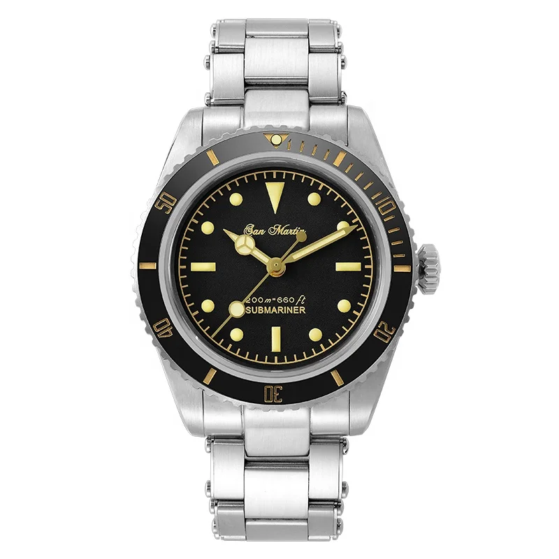 

Free fedex shipment San martin 20atm 38mm Retro all 316l stainless steel case dome sapphire glass diver dive watch man for sale