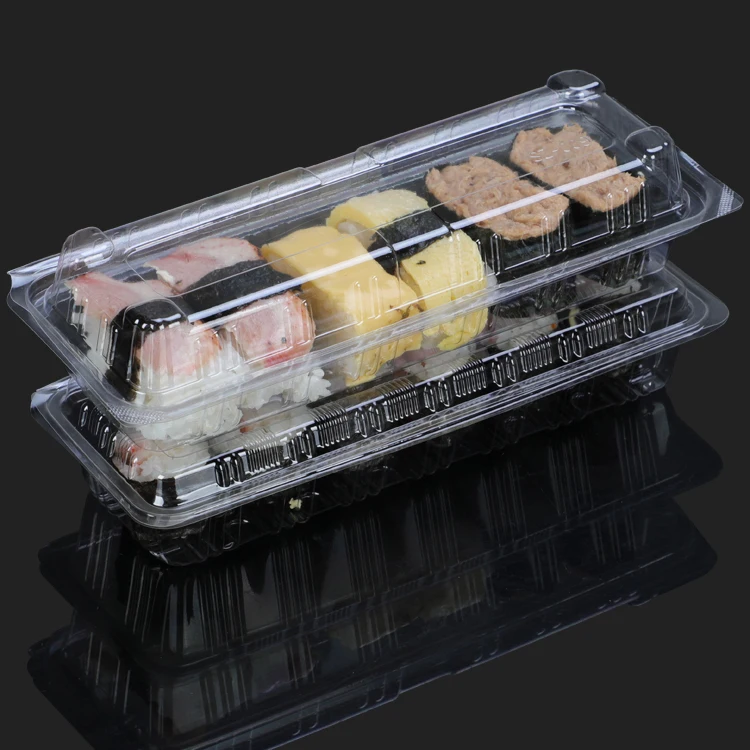 SZ-009 Rectangular Food Box and Hinged Lid Clear Plastic Food Disposable Container