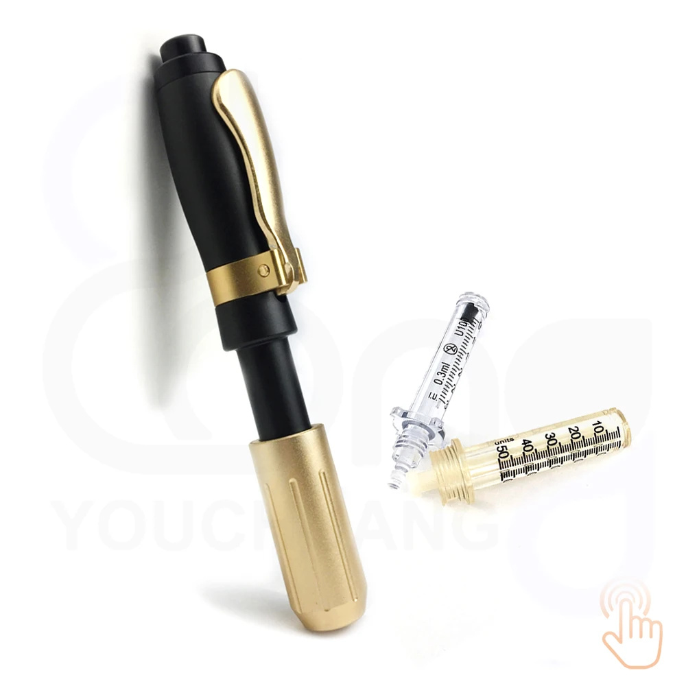 

ELON-YC dermal filler 2 in 1 hyaluron pen lip filler hyaluronic acid Free Injector 24k gold hyaluronic pen dermal pen, Black gold