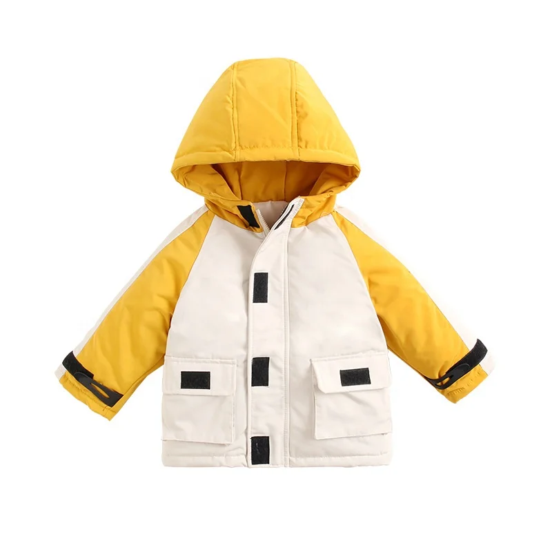 

Children's color matching hooded cartoon cotton coat Boys and girls warm jacket