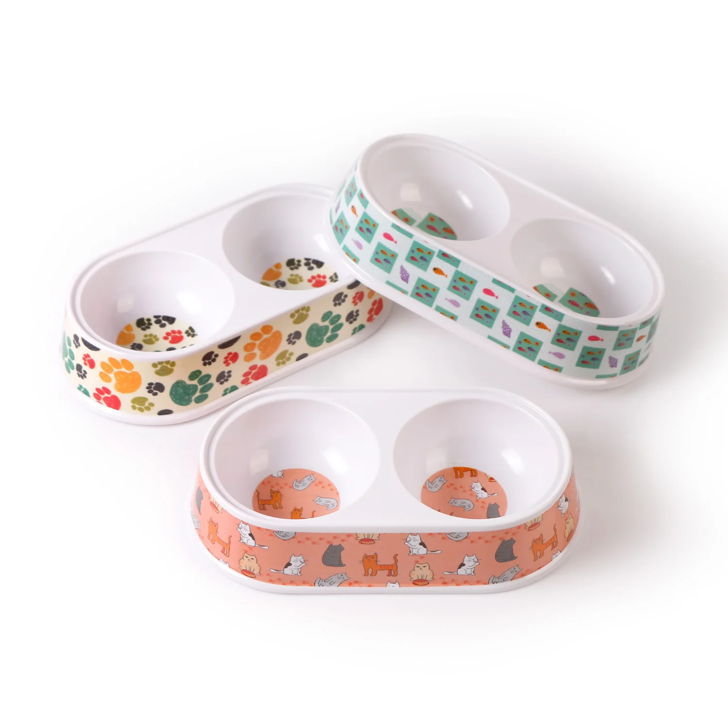 

Pet dog bowl melamine double non-slip dog bowl color pet bowl, Customized color