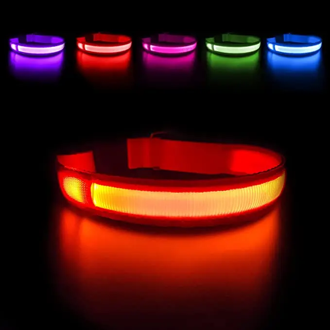 

2022 dropshipping silicone mascotas usb wirelessly wholesale light up led dog collar