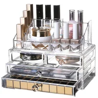 

Clear acrylic make up desk/ desktop organizer with jewelry holder organizer