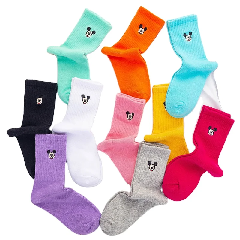 

Embroidered Socks Women Cartoon Cute Breathable High Elasticity Floor Sock Japanese Fashion femme chaussettes Mouse Boat Socks