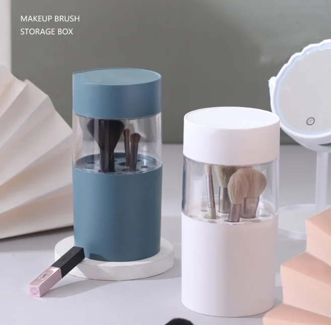 

THO-8C235 Desk dustproof PS makeup brush storage box cosmetic tools storage case cosmetic organizer