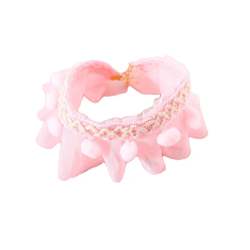 

Amazon Princess Style Pet Collar Birthday Neck Decoration Dog Puppy Necklace Adjustable Pet Collar Leash