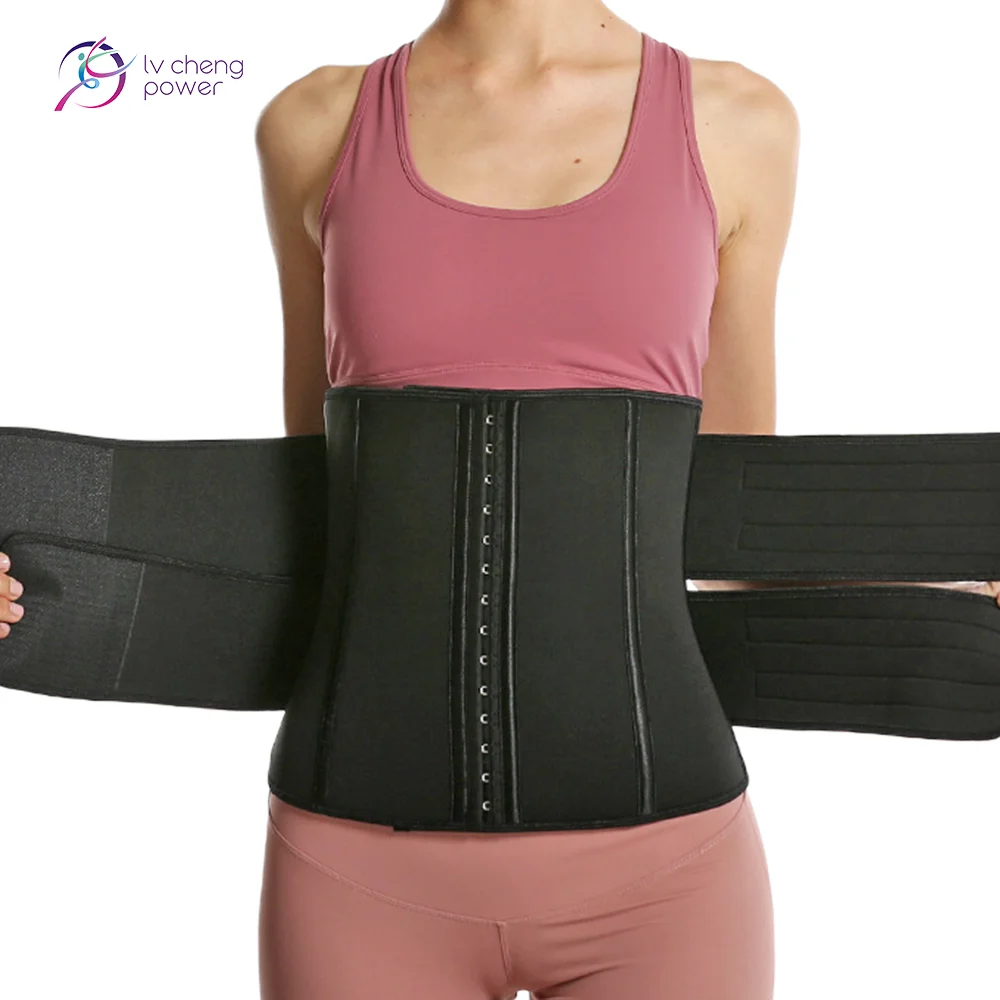 

Comfortable Fitness Waist Support Waist Trainer Belt Sweat Slimming Sweat Belt Waist Trimmer, Black