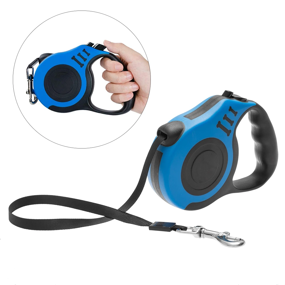 

Automatic Retractable Dog Leash Pet Collar Nylon Walking Lead Free Dog Bungee Leash, Blue