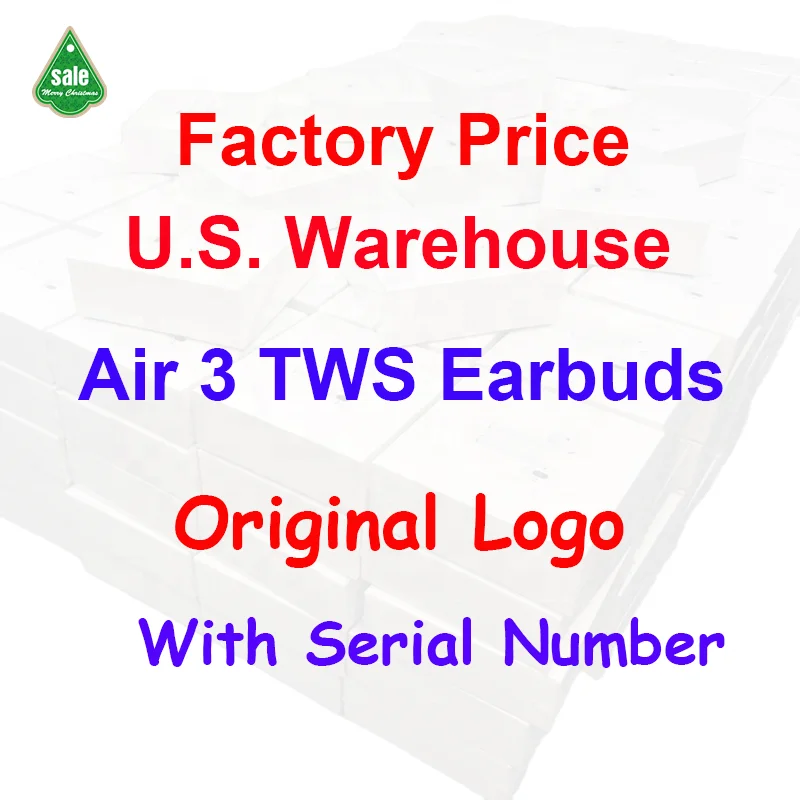 

Buy 100 Get 2 Free Air Pro 3 Wireless Earbuds Rename GPS Original Logo Noise Canceling Airoha 1562a TWS Airs Pro 3, White