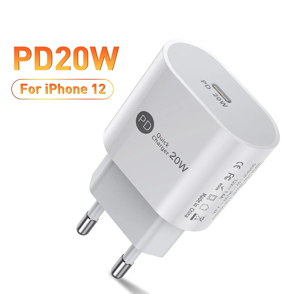 

Free Shipping 1 Sample OK 20W PD Fast Charger EU US Mutifunction Mobile Phones Chargers USB Wall chargeur USB C for iphone 12