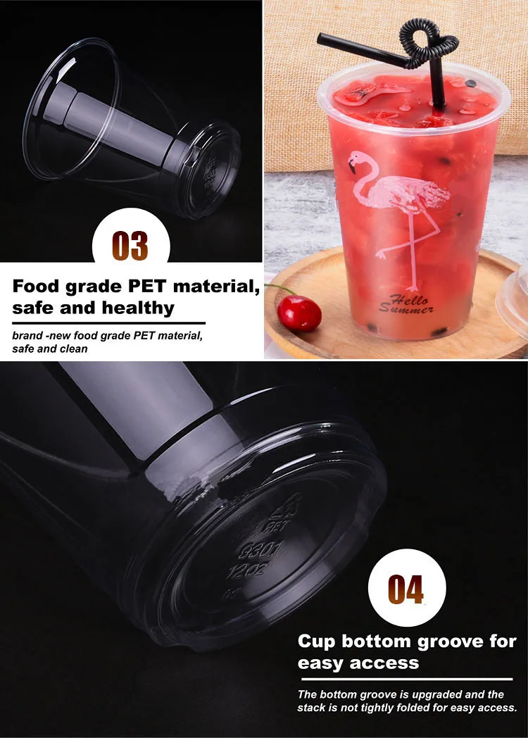 Wholesale PP Cups Juice Printed Logo Pet Disposable Plastic Bubble Tea Cup  - China Environmental Protection and Undeformed price