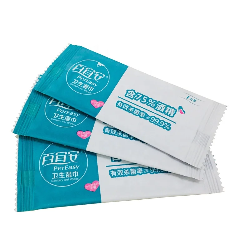 

Donsea Free Sample Single pack hand cleaning wet tissue custom Sanitizing wet Wipes, White