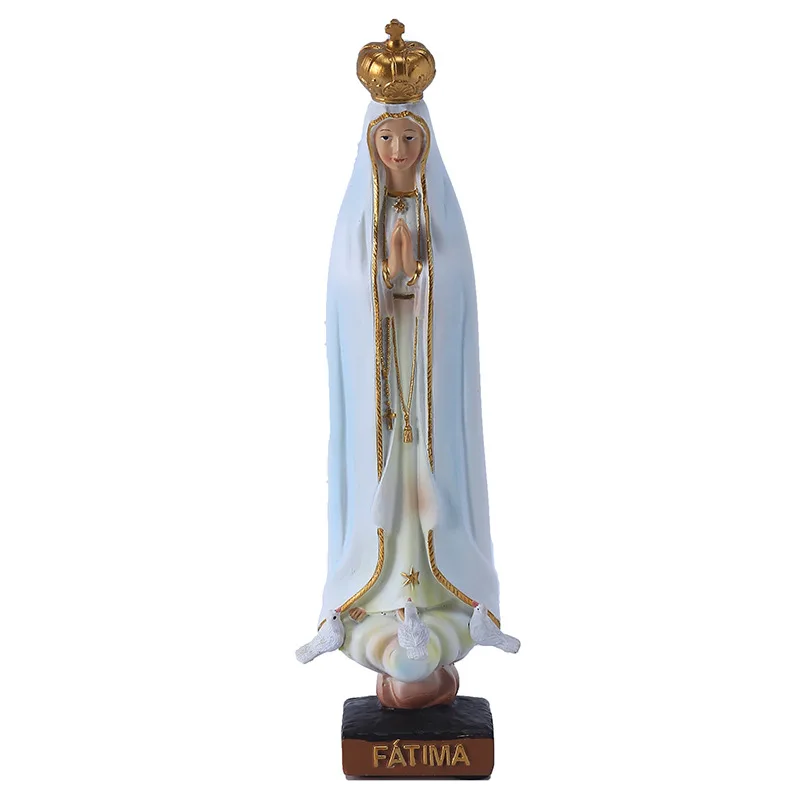 

Time Slow 1pcs Catholic Resin Crafts Statue Home Decor Fatima Virgin Mary Christmas Decoration Nativity Religious Ceremony Deco, Color mixing