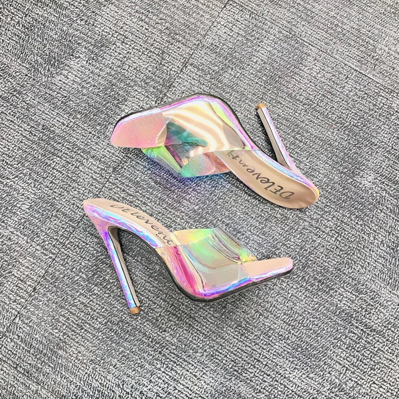 

Women Clear Transparent Slingback Girls Princess Sexy Wedges High Heel Sandals, Customized color