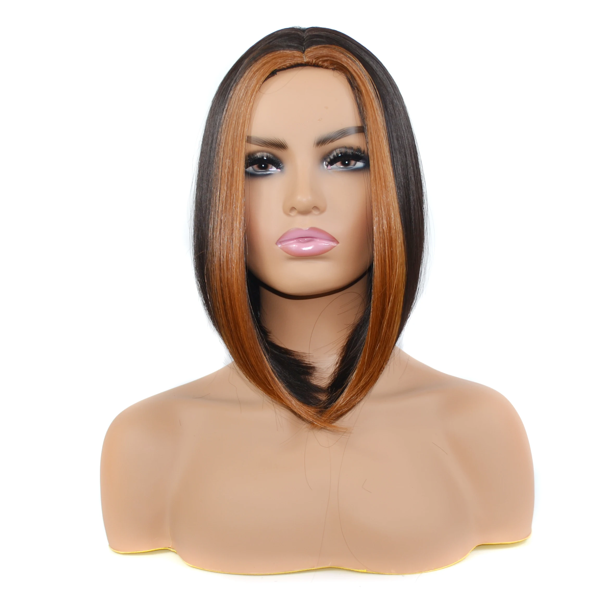 

MYZYR wholesale women gradient color short hair bob wig cheap hair high quality synthetic hair, Directly