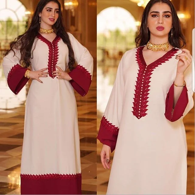 

Ramadan dress Islamic robe color matching dress kaftan, Beige